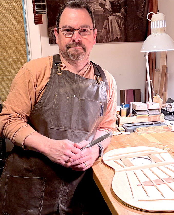 Luthier Eric Jones in his workshop